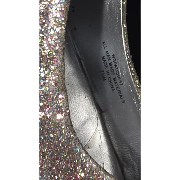 Guess high heels shoes peep toe glittery Womens size 7.5 M New Years Eve Wedding - Picture 7 of 7